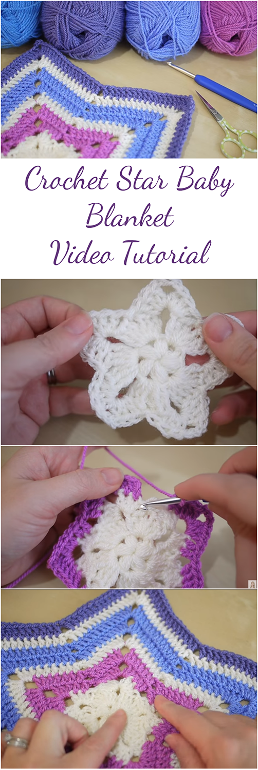 Crochet Star Baby Blanket Video Tutorial
