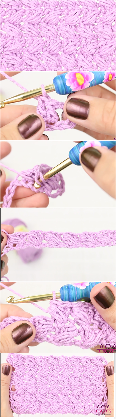 Crochet Slanted Puffs Stitch Tutorial