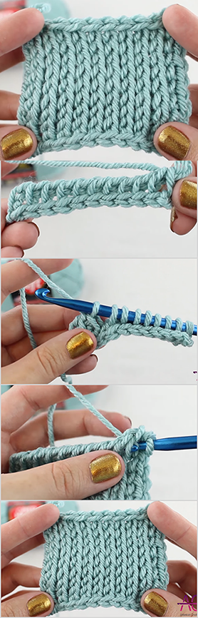 Crochet Tunisian Knit Stitch - Easy Step by Step Tutorial For Beginners 