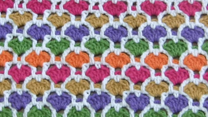 Crochet Moroccan Hearts Stitch - Easy Tutorial