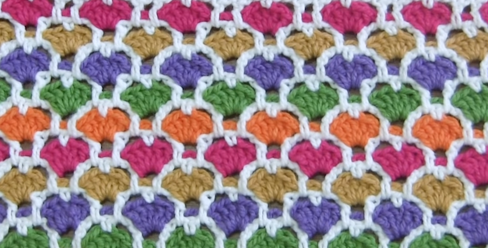 Crochet Moroccan Hearts Stitch – Easy Tutorial Video