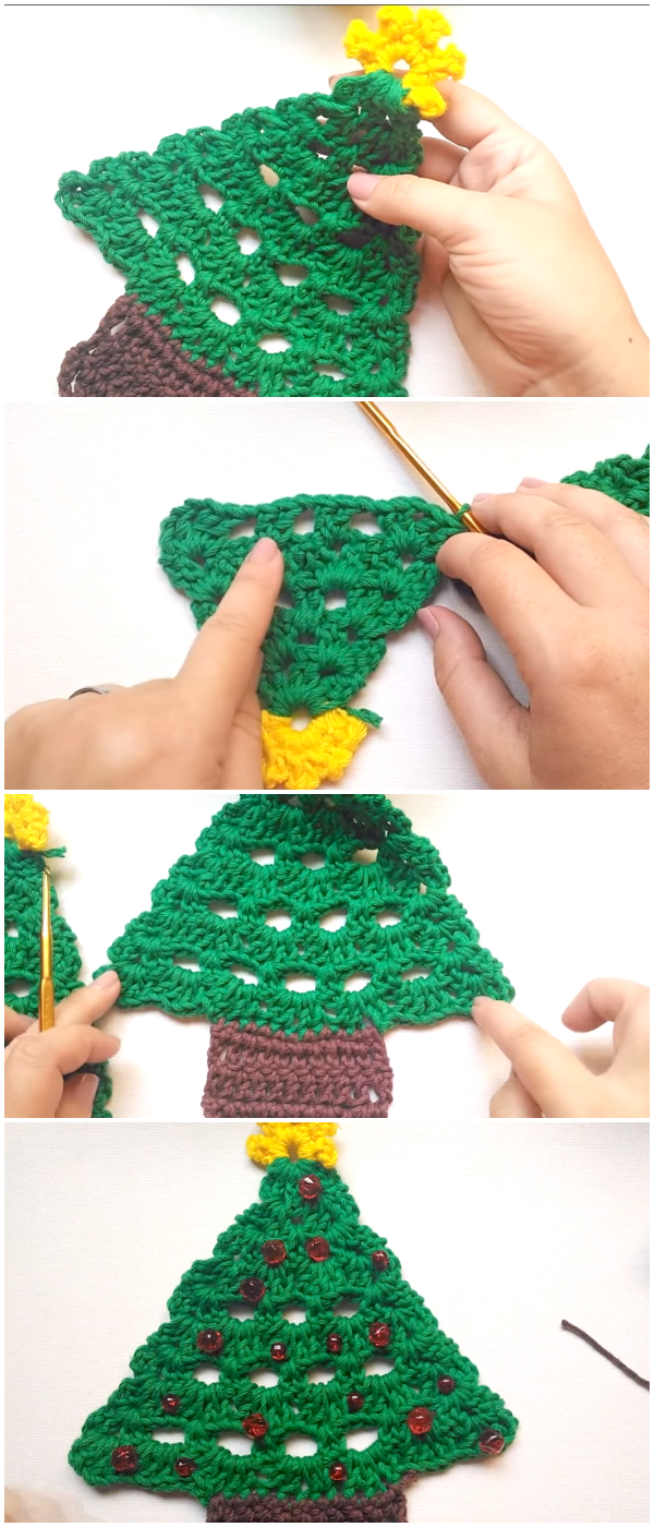 Crochet Christmas Tree - Easy Applique Pattern