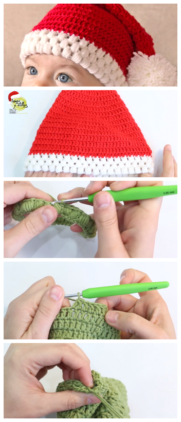 Crochet Santa Claus Hat - Simple Step By Step Tutorial + Free Pattern