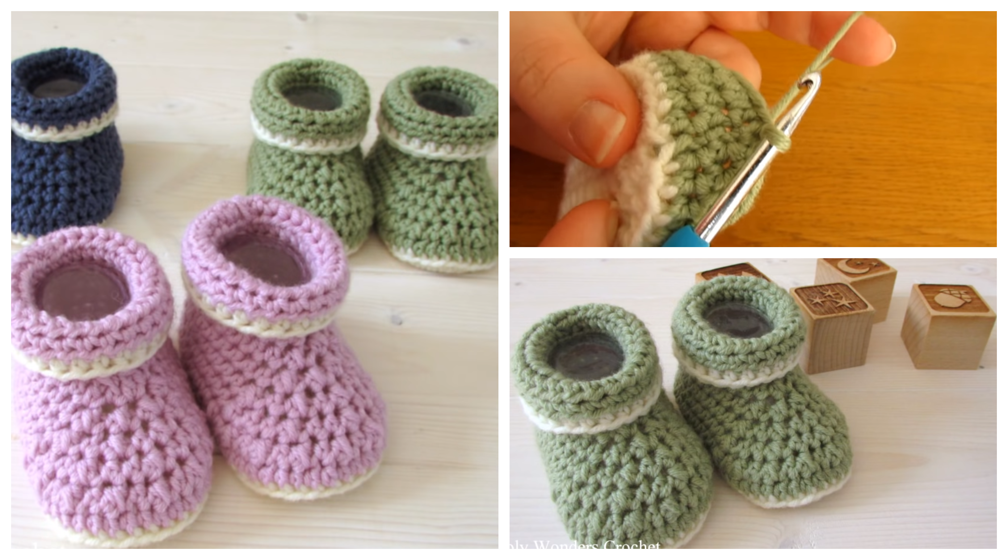 crochet cuffed baby booties
