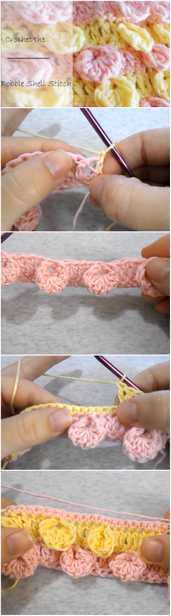Crochet The Bobble Shell Stitch Pattern – Easy Step-by-step Video Tutorial For Beginners (Free)