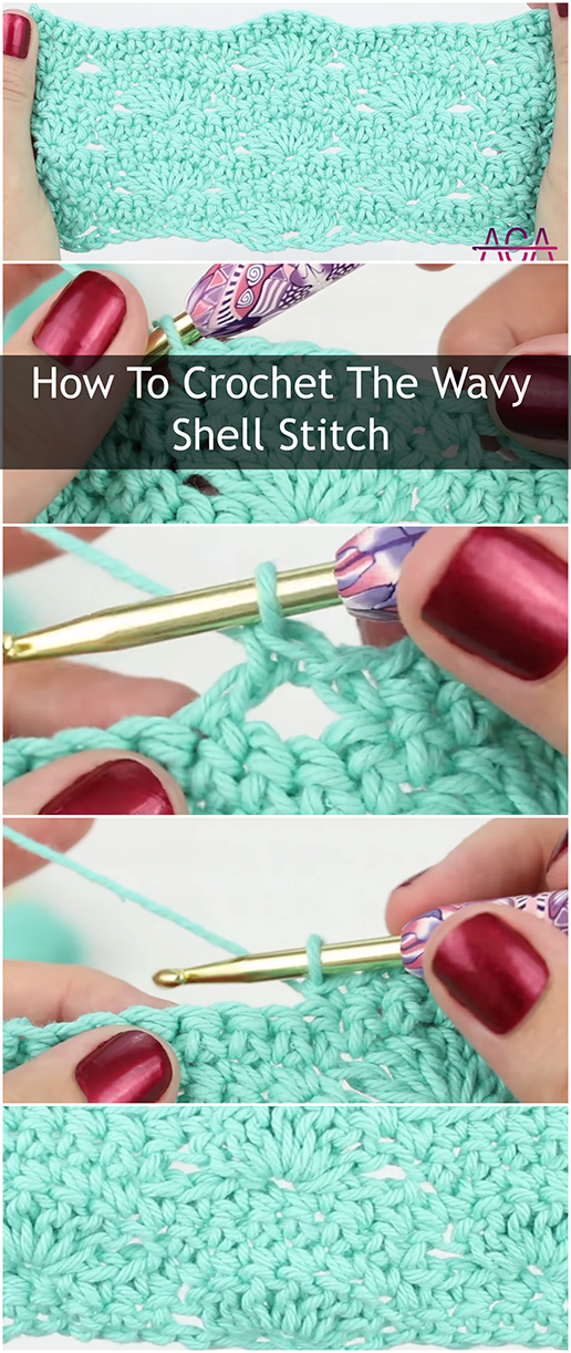 How To Crochet Wavy Shell Stitch - Tutorial For Beginners