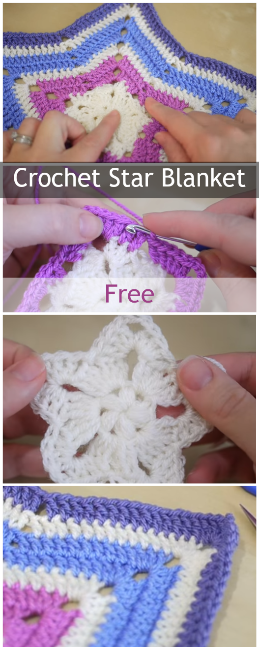 Crochet Star Baby Blanket – Free Video Tutorial For Easy Pattern (Works For Afghans) – Let’s Grab Yarns And Go!
