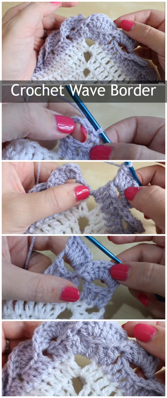 Crochet Wave Border Pattern – Tutorial For Blankets etc.