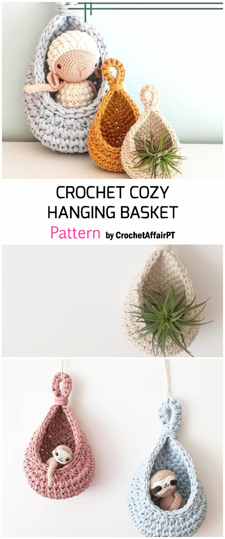 Crochet Cozy Hanging Basket - Pattern