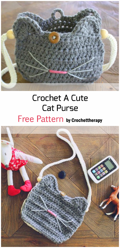 Crochet A Cute Cat Purse – Free Pattern