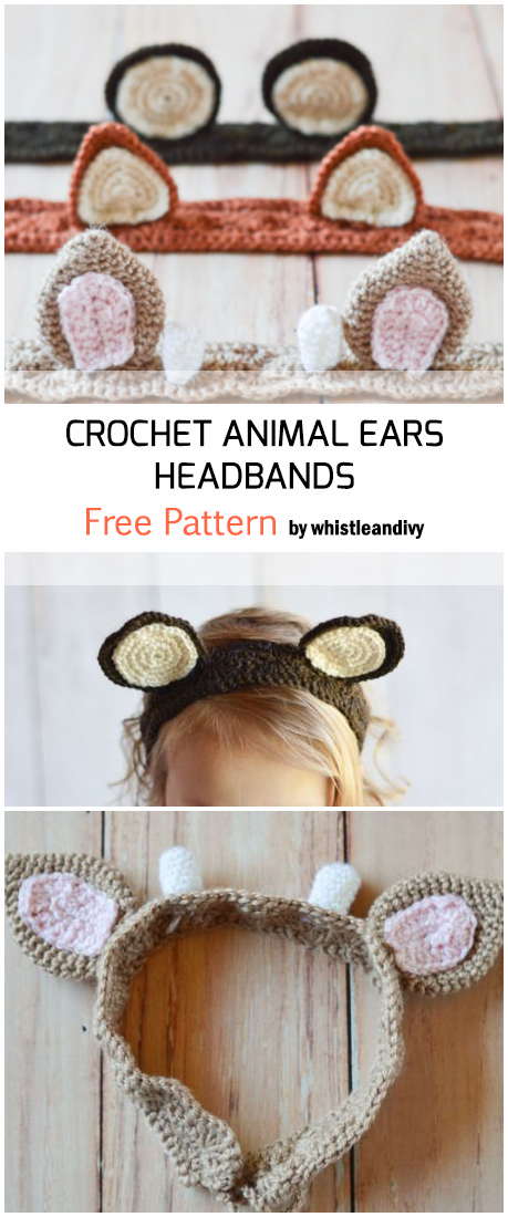Crochet Animal Ears Headbands – Free Pattern For Beginners