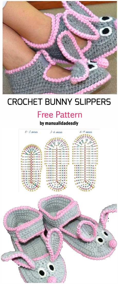 Crochet Bunny Slippers - Free Pattern
