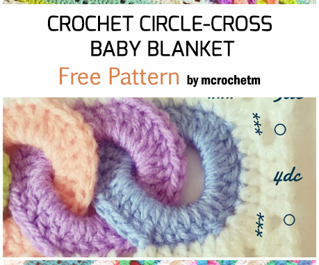 Crochet Circles Crossed Rainbow Baby Blanket- Free Pattern