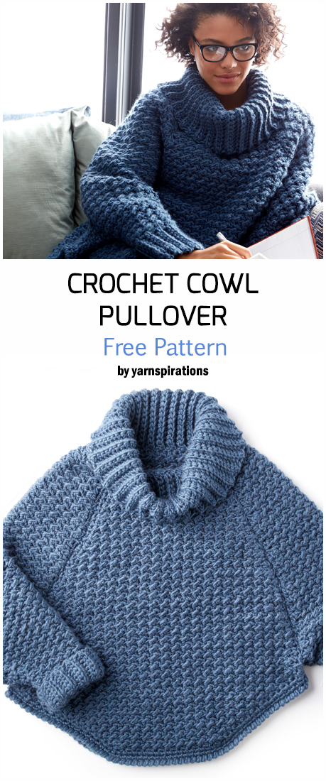 Crochet Curvy Cowl Pullover – Free Pattern