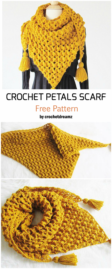 Crochet Rose Petals Scarf – Free Pattern
