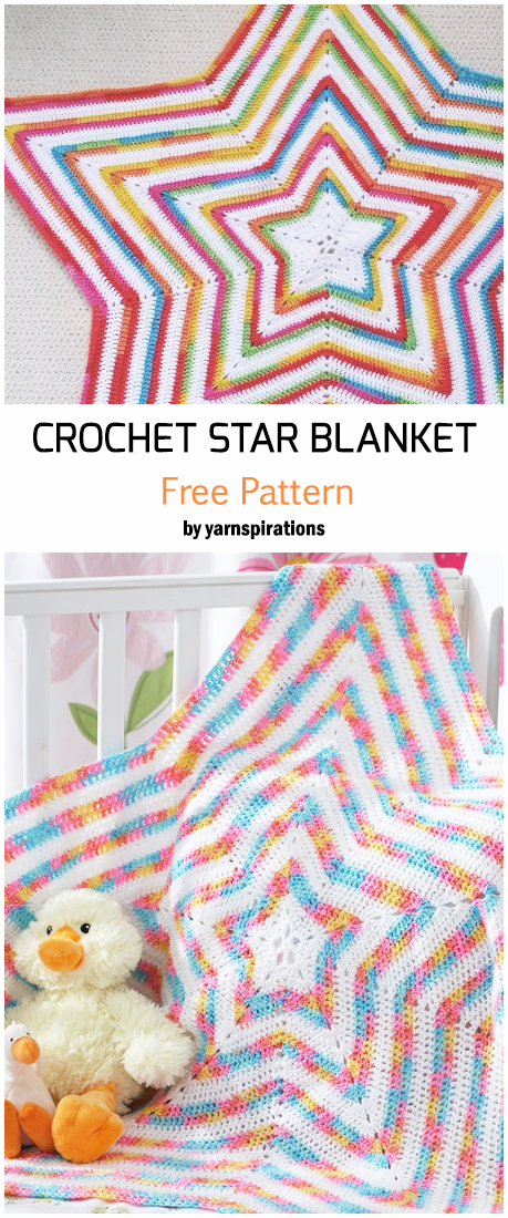 Crochet Start Shaped Baby Blanket - Free Pattern