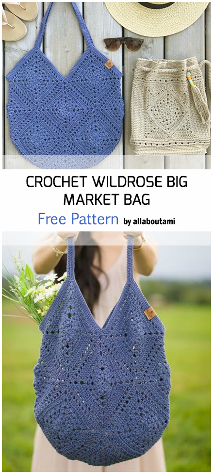 Crochet Big Wildrose Market Bag – Free Pattern