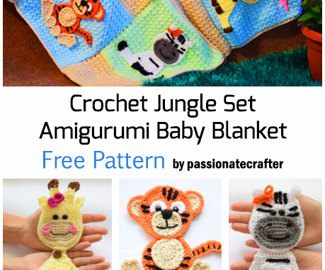 Crochet Jungle Set Amigurumi Baby Blanket - Free Pattern