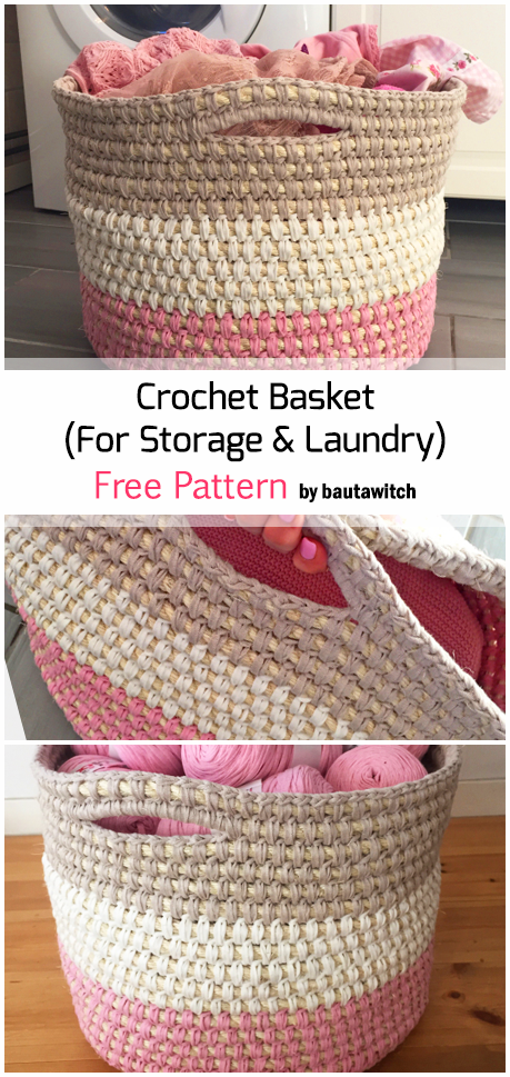 Crochet A Basket For Storage & Laundry - Free Pattern