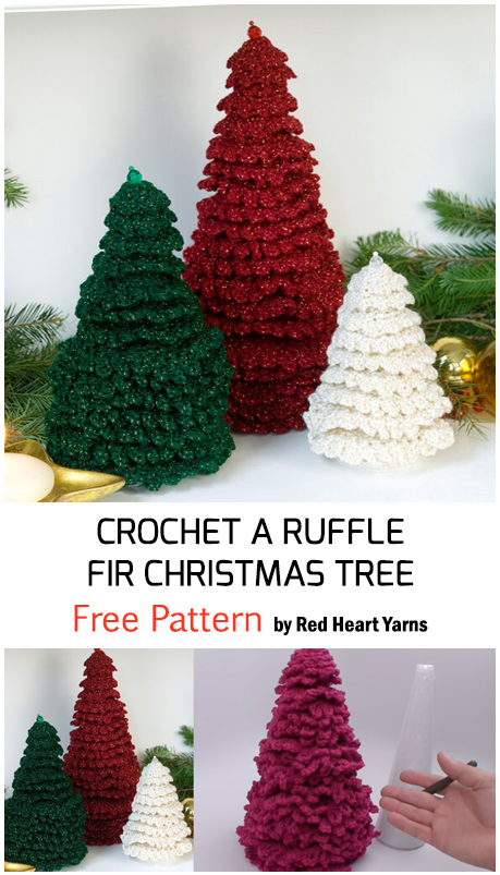 Crochet A Ruffle Fir Christmas Tree – Free Pattern