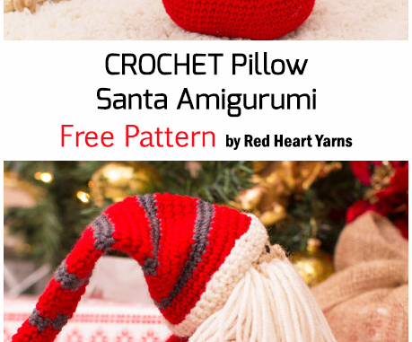 Crochet Pillow Santa Amigurumi For Christmas - Free Pattern