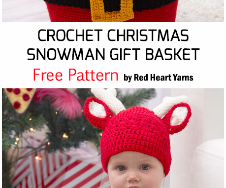 Crochet Snowman Gift Basket For Christmas - Free Pattern