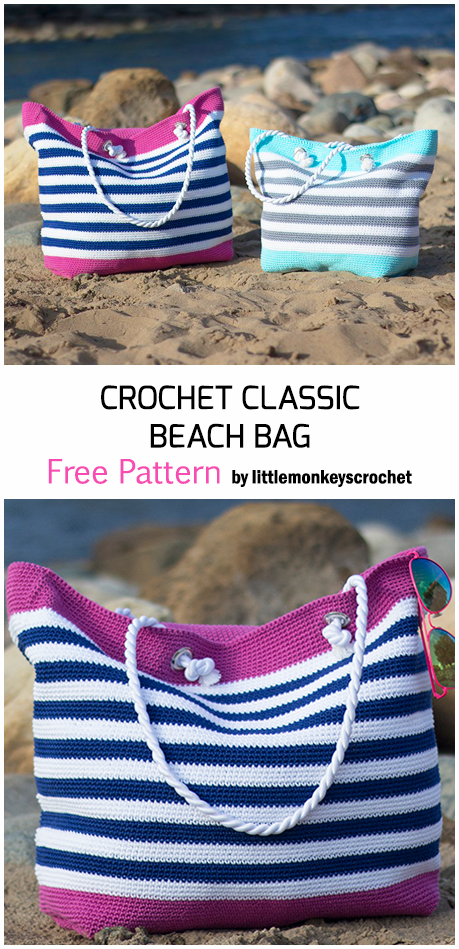 Crochet Classic Beach Bag - Free Pattern