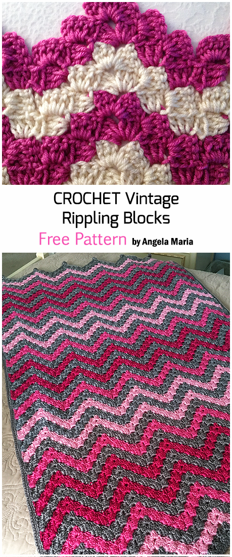 Crochet Vintage  Rippling Blocks – Free Pattern