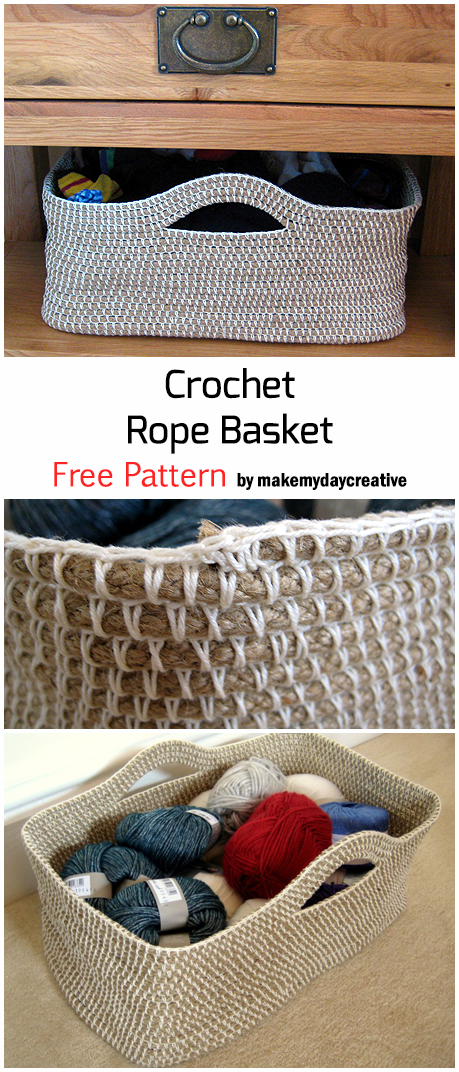 Crochet Rope Basket - Free Pattern