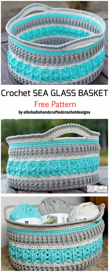 Crochet Sea Glass Basket - Free Pattern