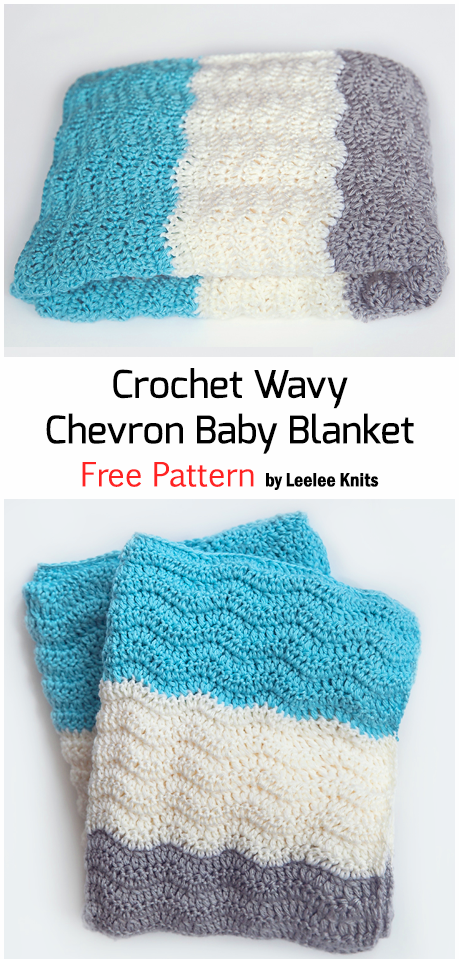 Crochet Wavy Chevron Stitch Baby Blanket – Free Pattern