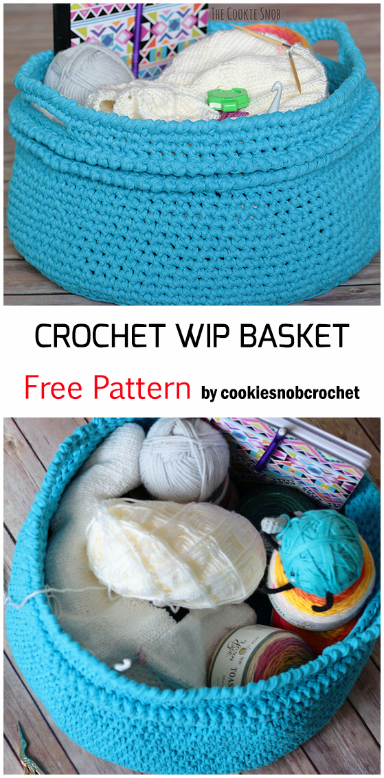 Crochet WIP Basket - Free Pattern