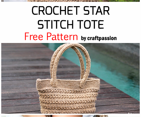 Crochet Star Stitch Tote - Free Pattern