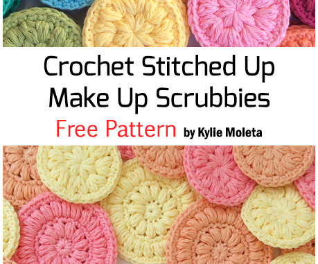 Crochet Stitched Up Make Up Scrubbies - Free Pattern