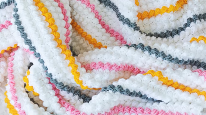 How To Crochet Bobble Stitch Baby Blanket - Free Pattern For Beginners