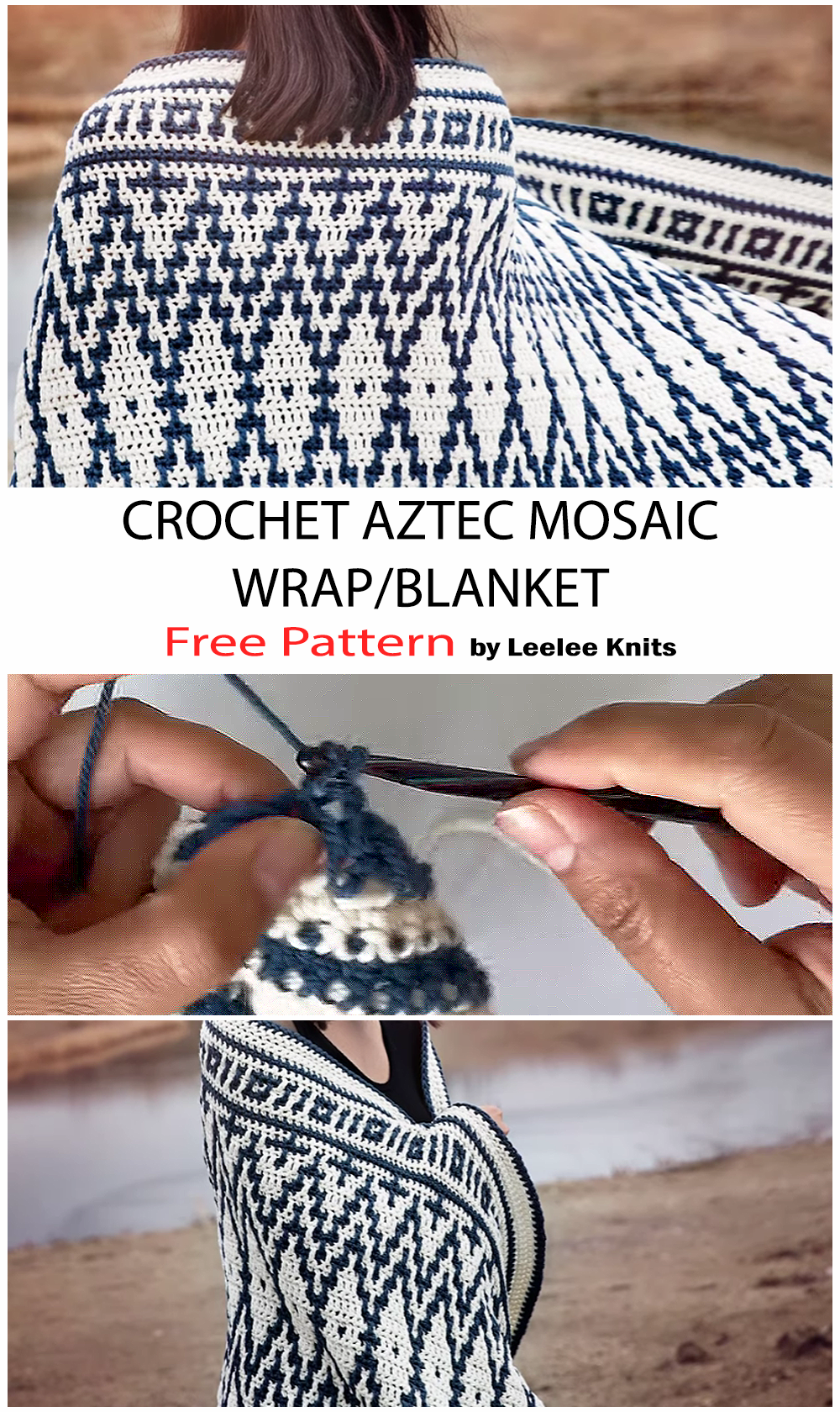 How To Crochet Mosaic Wrap Blanket - Free Pattern For Beginners