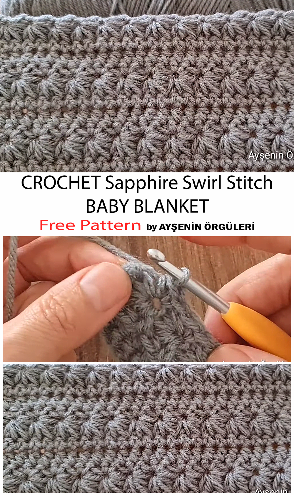 How To Crochet Sapphire Swirl Stitch Baby Blanket - Free Pattern For Beginners