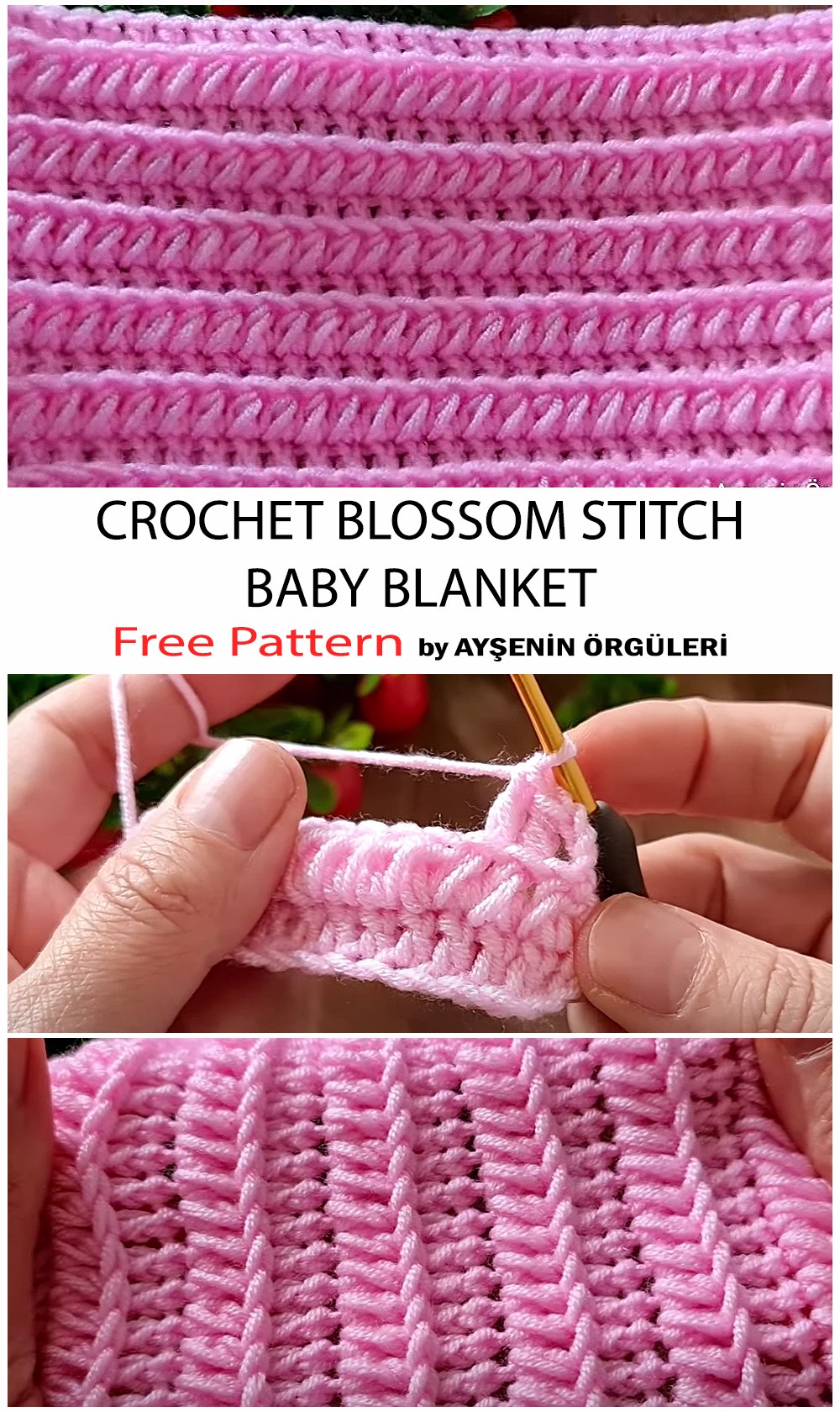 How To Crochet Blossom Stitch Baby Blanket - Free Pattern For Beginners